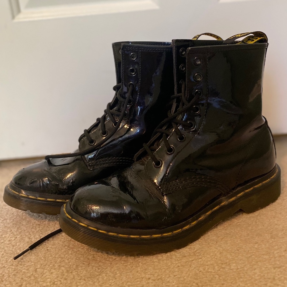 Dr. Martens Patent Leather Ankle Boots